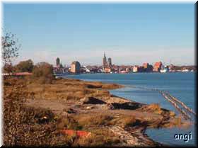 Strelasund Blick vom R&uuml;gendamm
